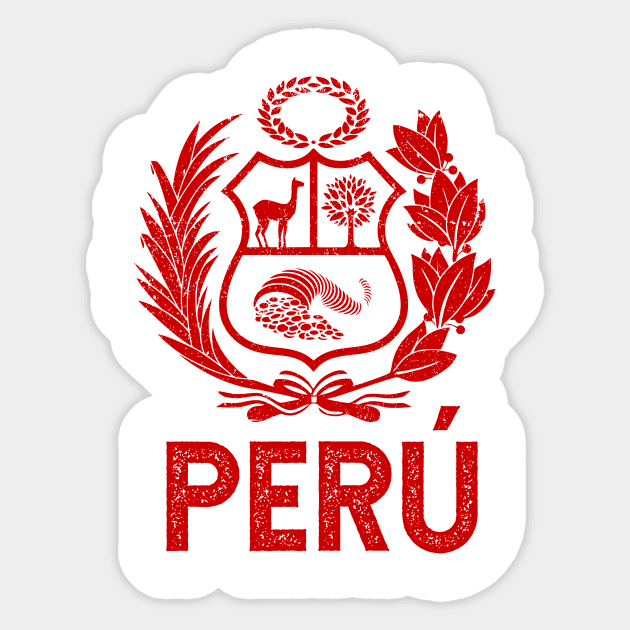 Peru - Vintage red design Sticker by verde